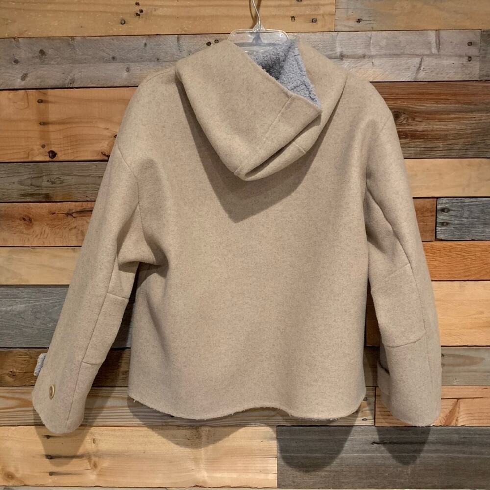 FP We The Free Womens Boho Slouchy Hooded Duffle Toggle Jacket Tan Size XS - Picture 13 of 15